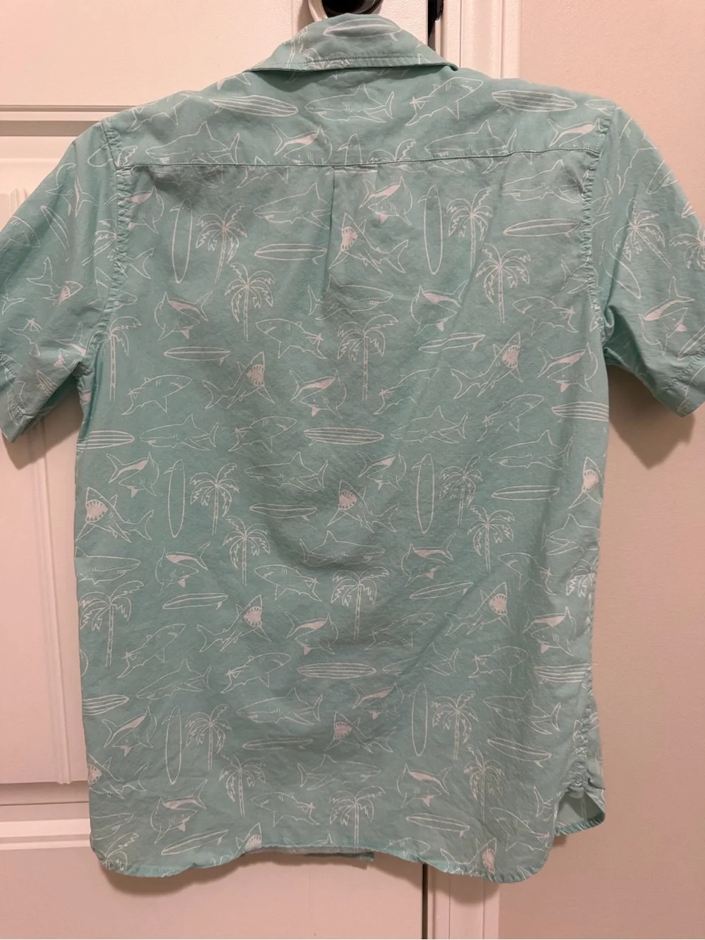 GAP Boys Short-Sleeve Mint Print Button-Up Shirt